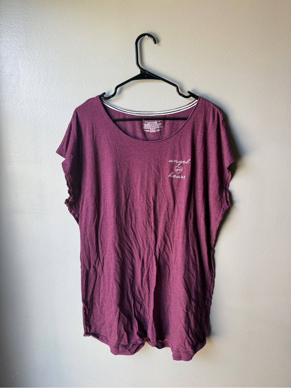 Victoria’s Secret Angel at Heart Burgundy Sleep Lounge Top Size Large